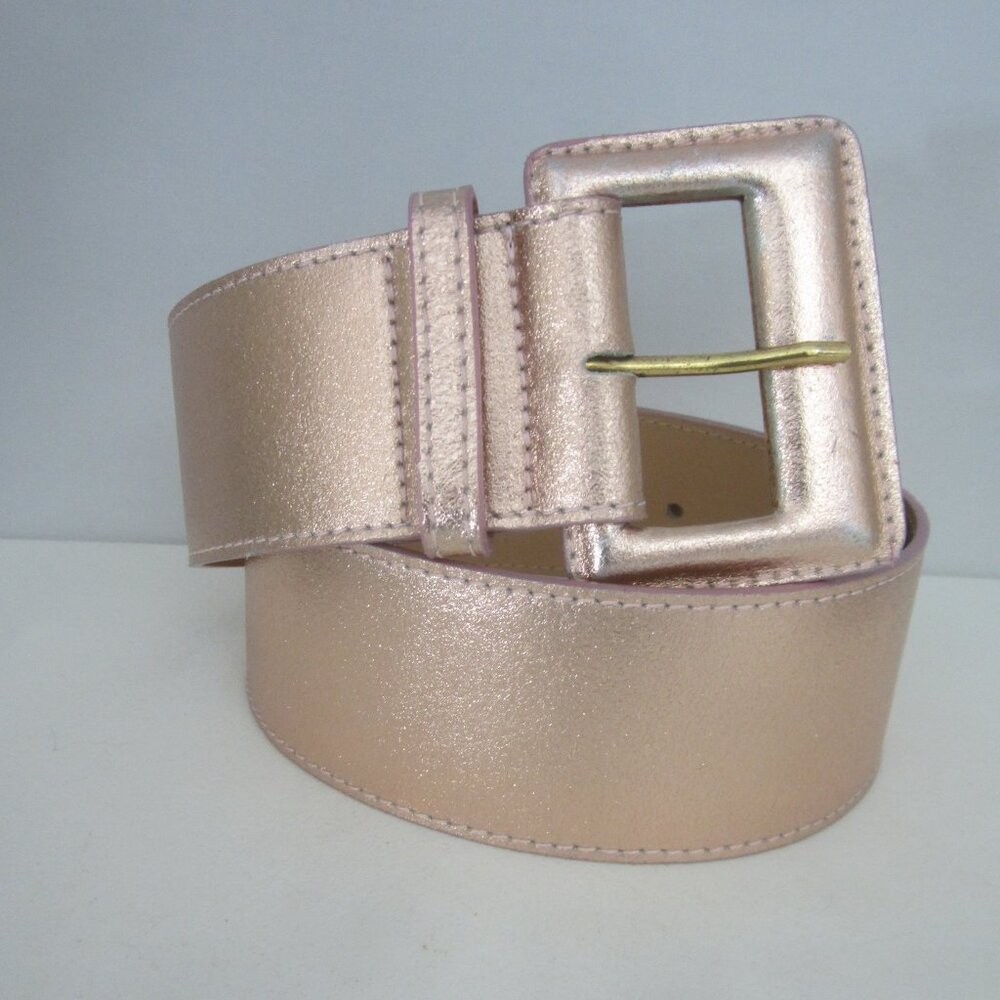 New Shirt Passion Italia Womens S Rose Gold Pink Leather Belt Waist 28" - 34"